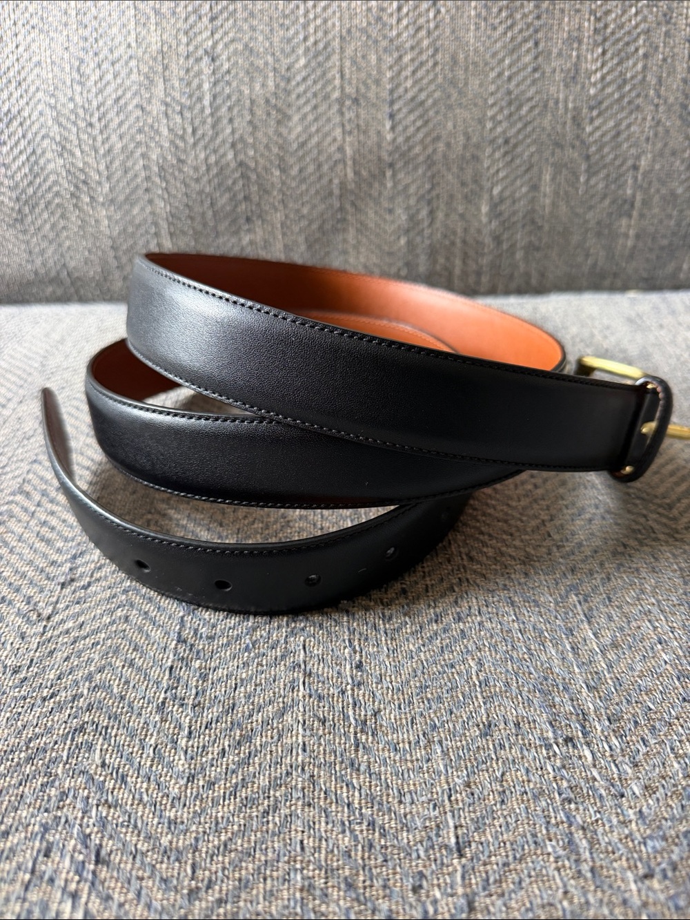 Coach 5950 Men’s Black/Brown Leather Belt Size: 44”/110 Cm